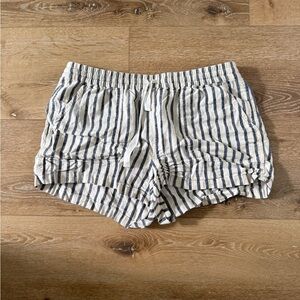 J. Crew Navy and White Striped Linen-Blend Shorts